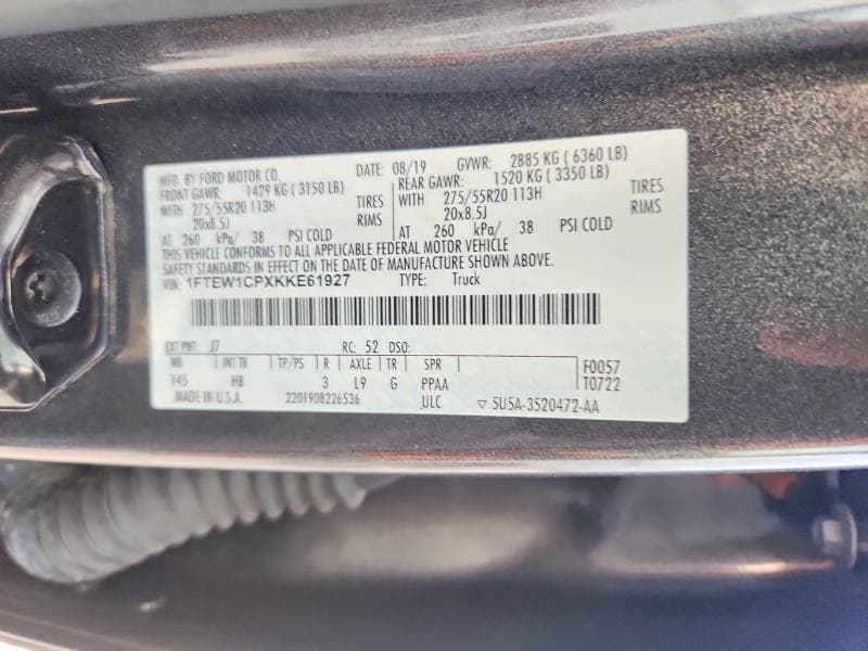 2019 FORD F150 SUPERCREW 13