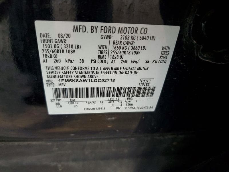 2020 FORD EXPLORER POLICE INTERCEPTOR 13