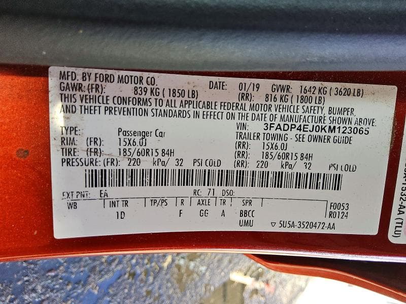2019 FORD FIESTA SE 12