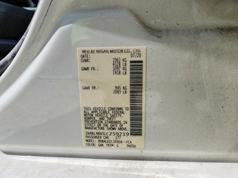 2020 NISSAN ALTIMA S 12