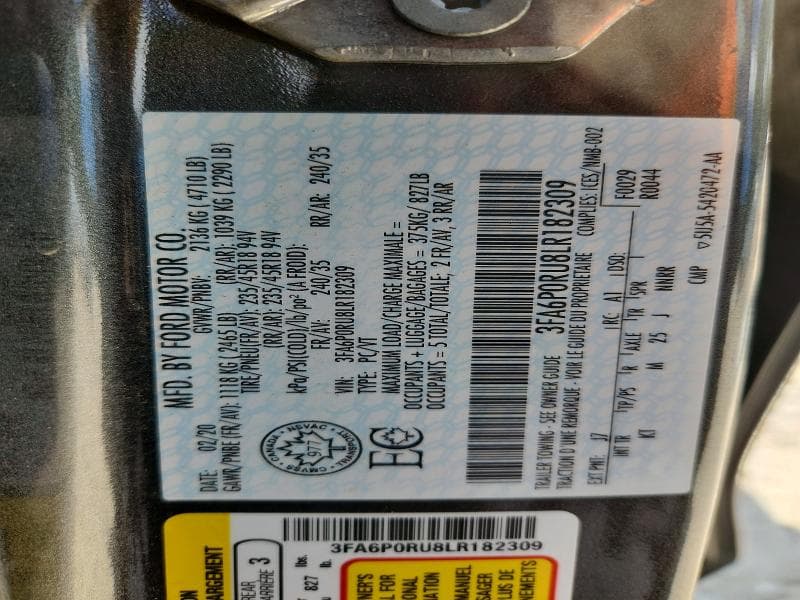 2020 FORD FUSION TITANIUM 12