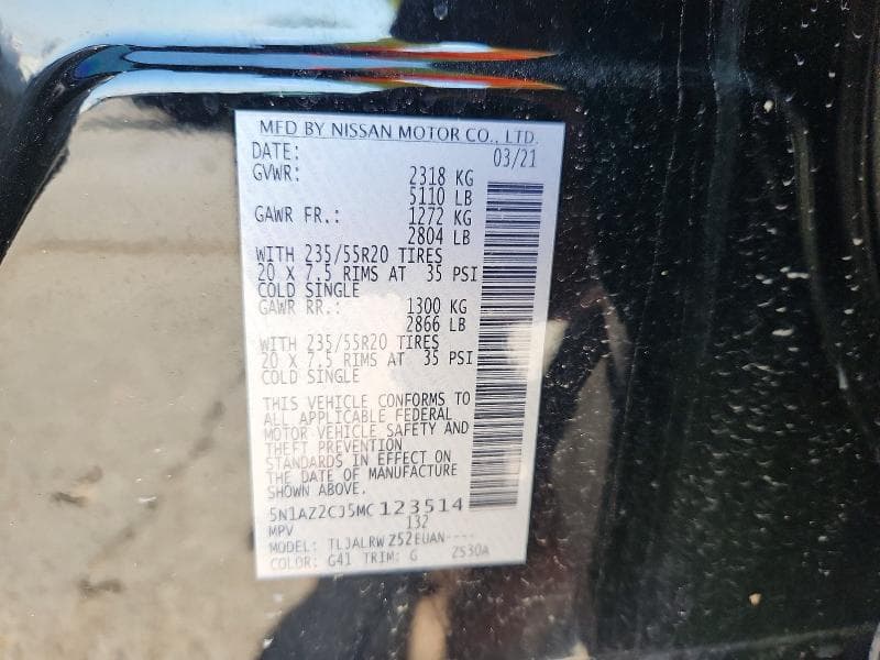2021 NISSAN MURANO SL 14