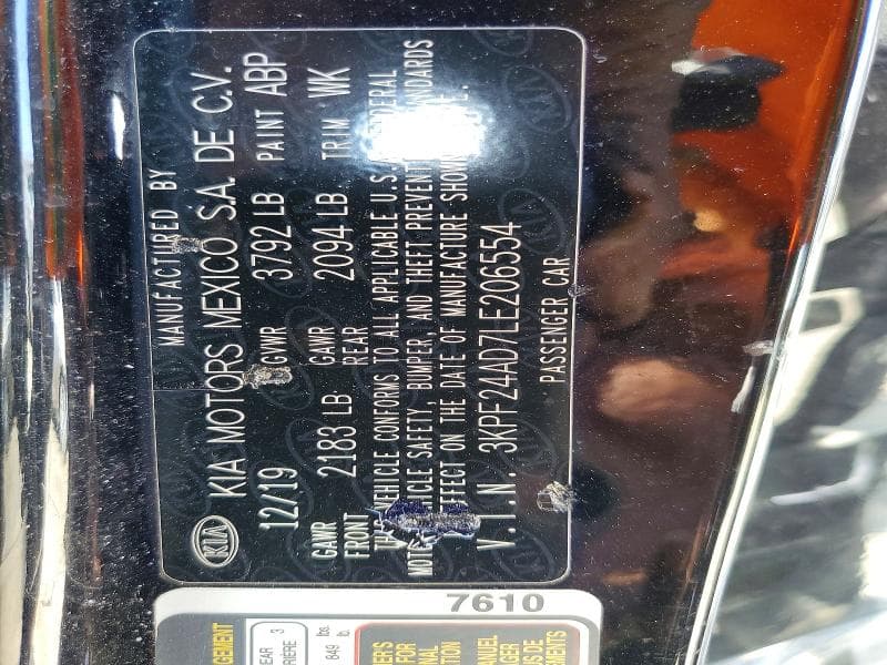 2020 KIA FORTE LXS 12