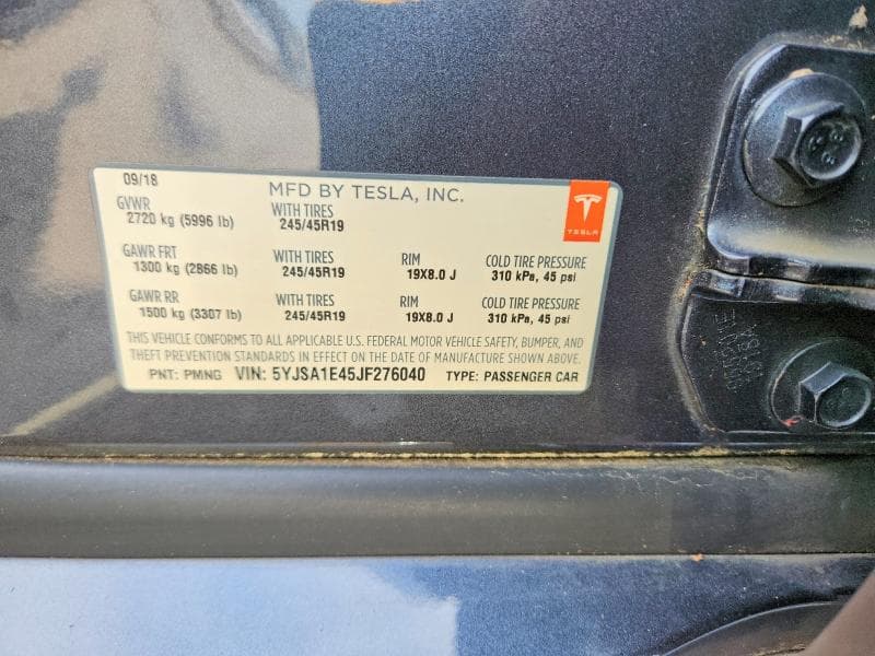 2018 TESLA MODEL S 12