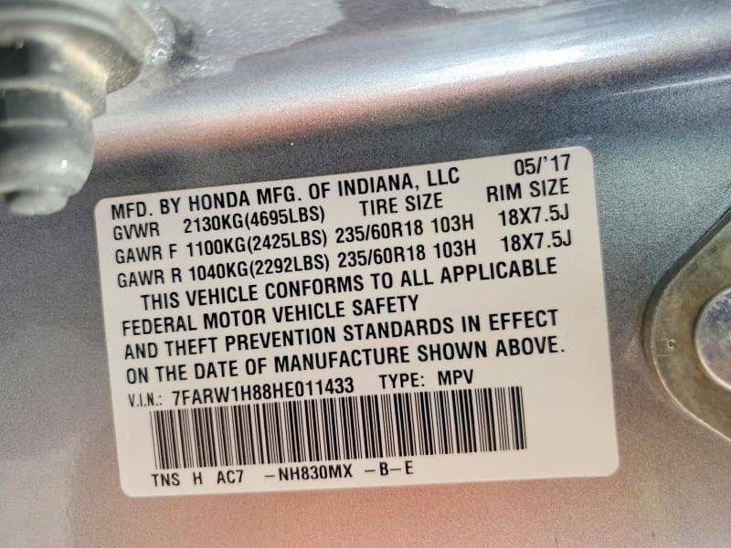 2017 HONDA CR-V EXL 14