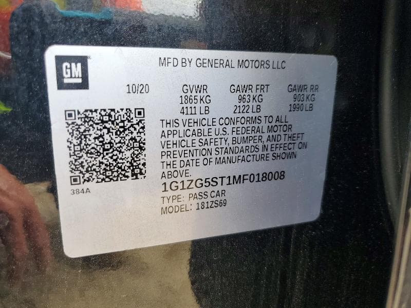 2021 CHEVROLET MALIBU RS 12