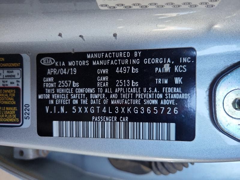 2019 KIA OPTIMA LX 12