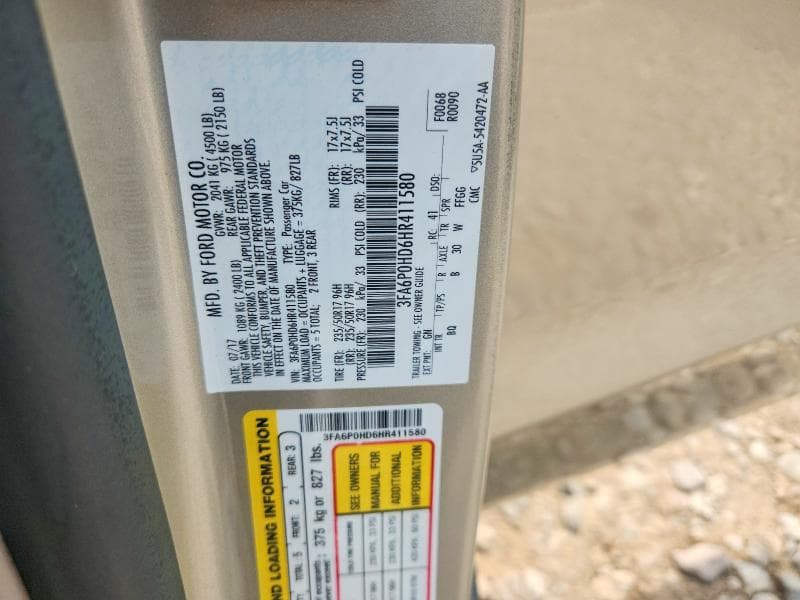 2017 FORD FUSION SE 12