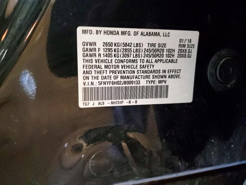 2018 HONDA PILOT ELITE 14
