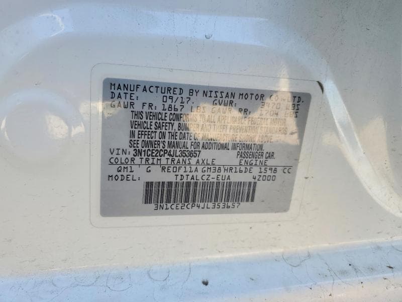 2018 NISSAN VERSA NOTE S 12