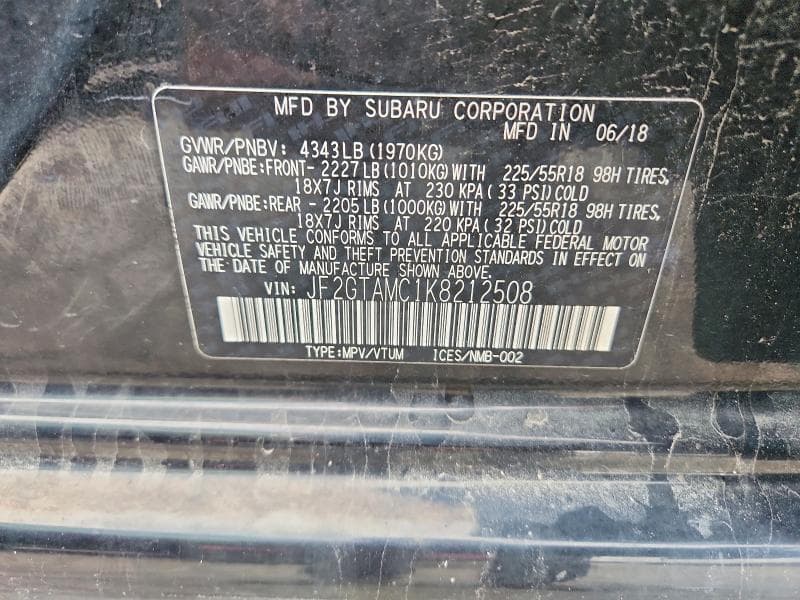 2019 SUBARU CROSSTREK LIMITED 13