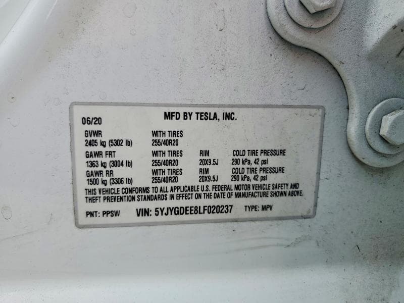 2020 TESLA MODEL Y 14