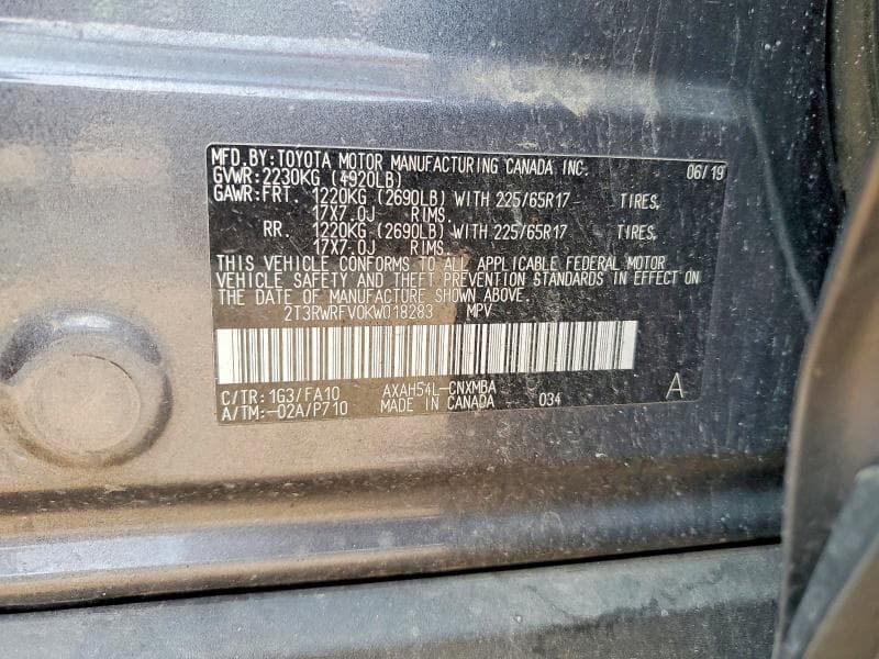 2019 TOYOTA RAV4 HYBRID XLE 14