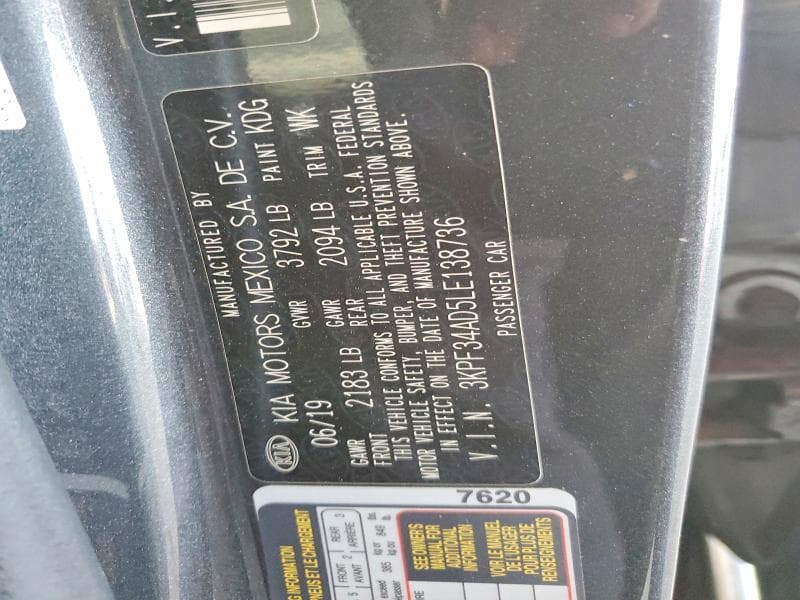 2020 KIA FORTE GT LINE 12