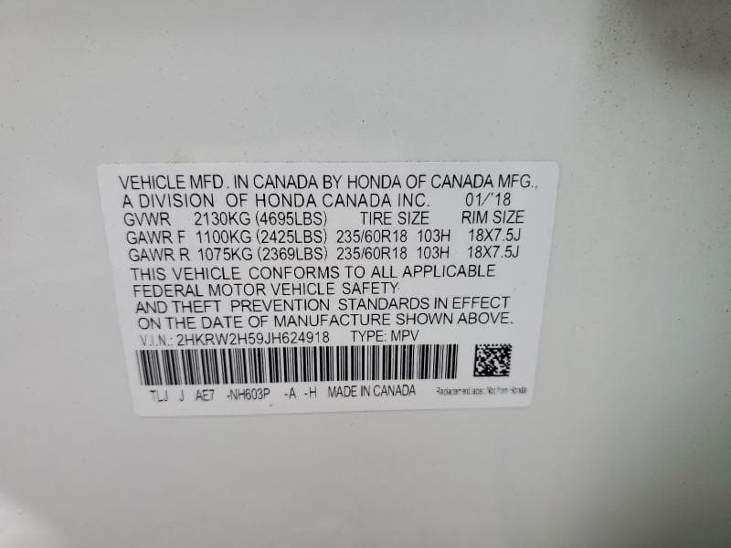 2018 HONDA CR-V EX 13