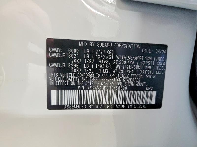 2024 SUBARU ASCENT ONYX EDITION 13