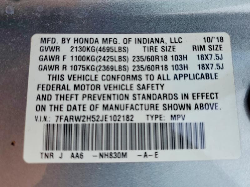2018 HONDA CR-V EX 13