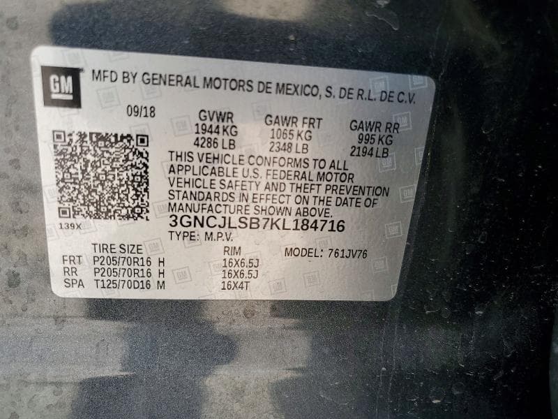 2019 CHEVROLET TRAX 1LT 12