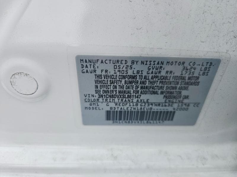 2025 NISSAN VERSA S 13