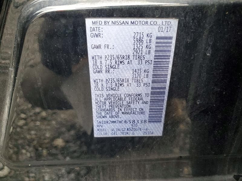 2017 NISSAN PATHFINDER SL 13