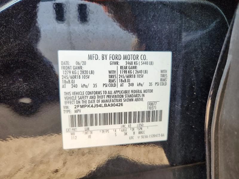 2020 FORD EDGE SEL 12