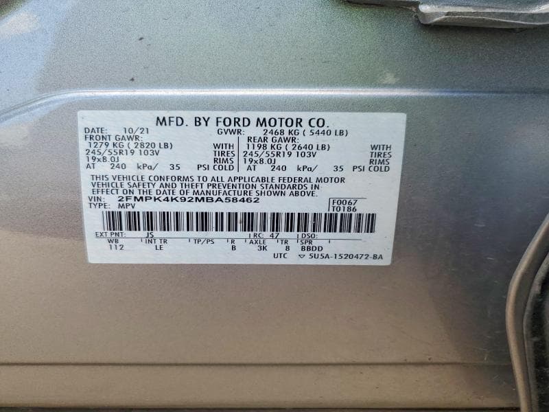 2021 FORD EDGE TITANIUM 13