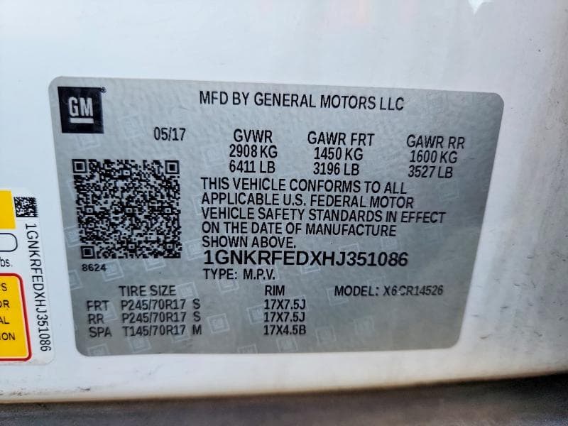 2017 CHEVROLET TRAVERSE LS 12
