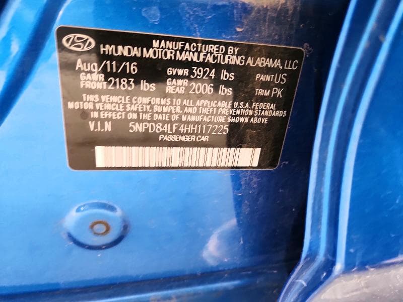 2017 HYUNDAI ELANTRA SE 12