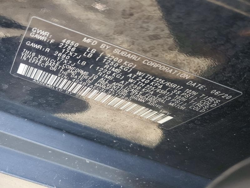 2020 SUBARU OUTBACK PREMIUM 12