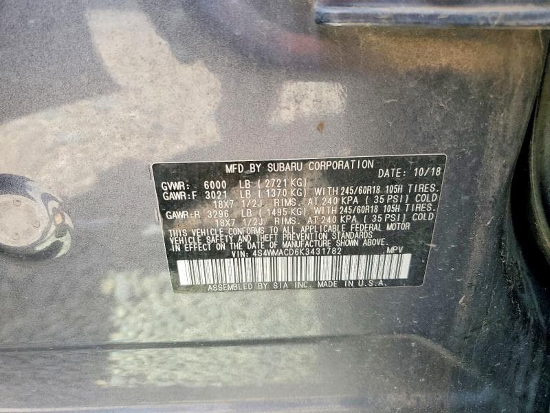 2019 SUBARU ASCENT PREMIUM 13