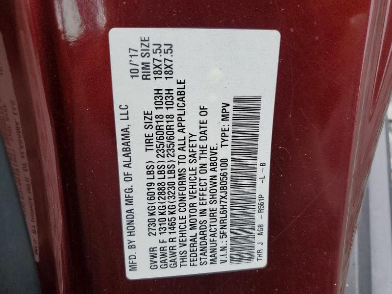 2018 HONDA ODYSSEY EXL 13