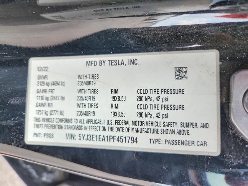 2023 TESLA MODEL 3 12