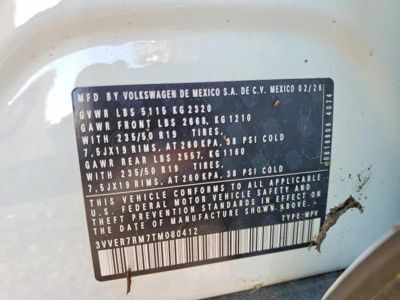 2026 VOLKSWAGEN TIGUAN SE 12