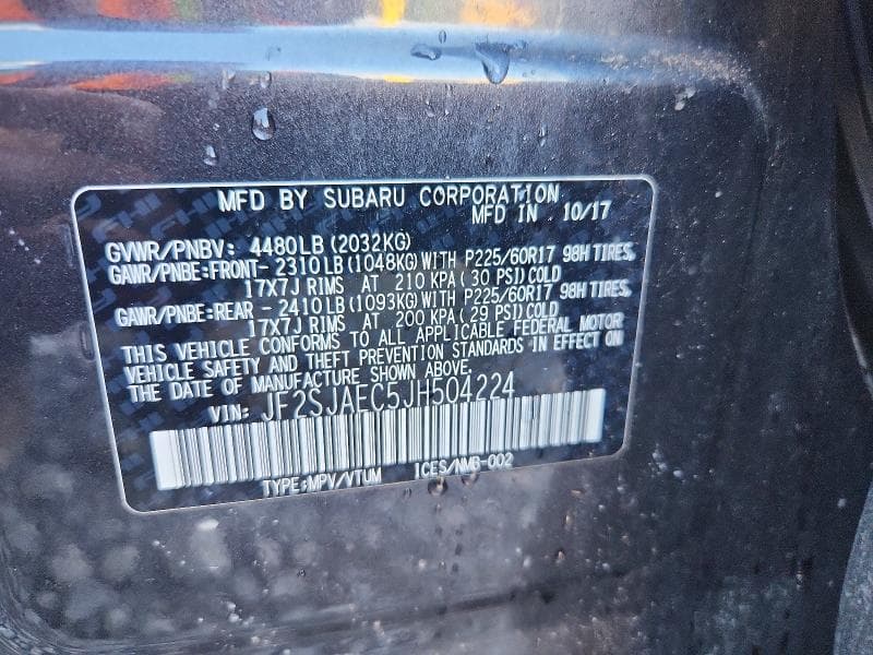 2018 SUBARU FORESTER 2.5I PREMIUM 13