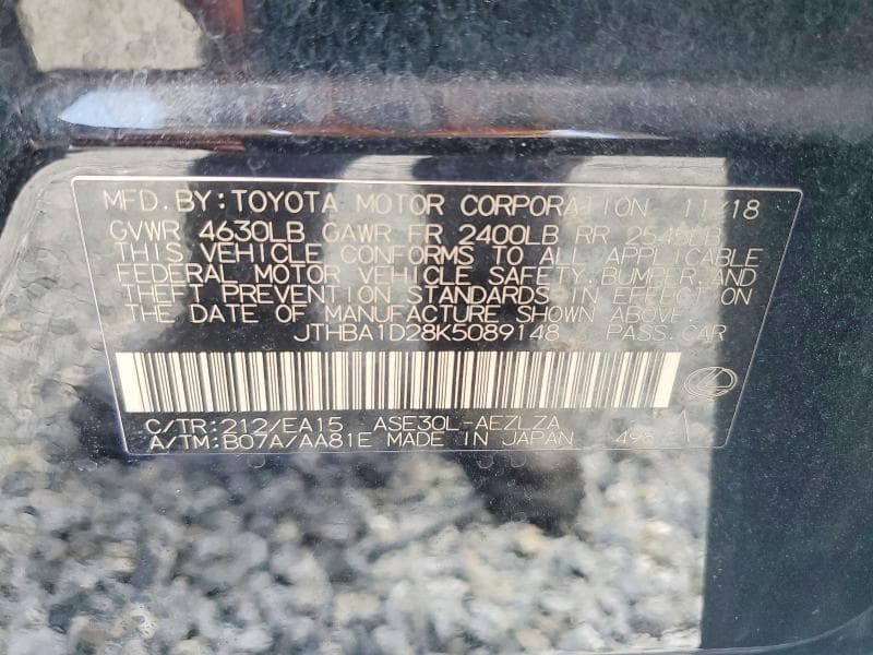 2019 LEXUS IS 300 12