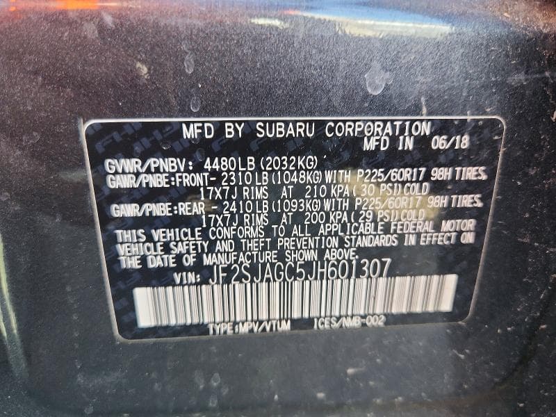2018 SUBARU FORESTER 2.5I PREMIUM 13