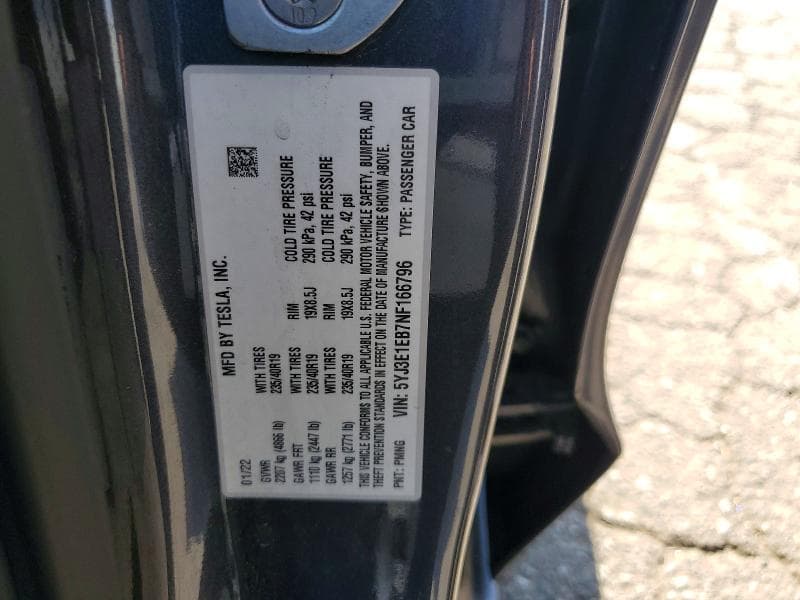 2022 TESLA MODEL 3 12