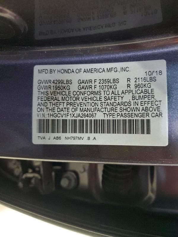2018 HONDA ACCORD LX 12