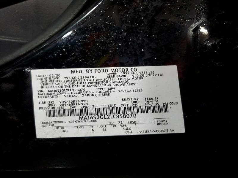 2020 FORD ECOSPORT SE 14