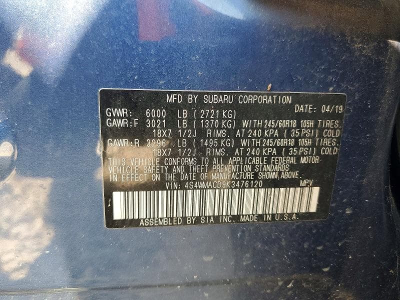 2019 SUBARU ASCENT PREMIUM 14