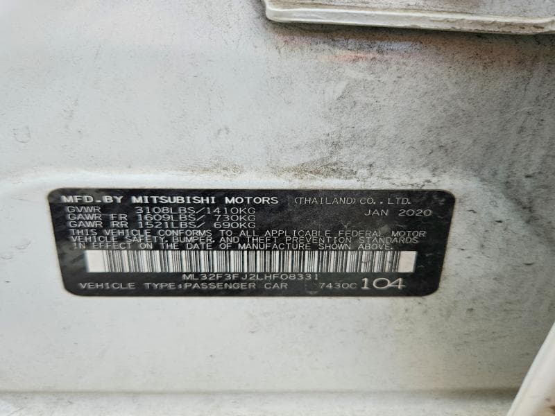 2020 MITSUBISHI MIRAGE G4 ES 12
