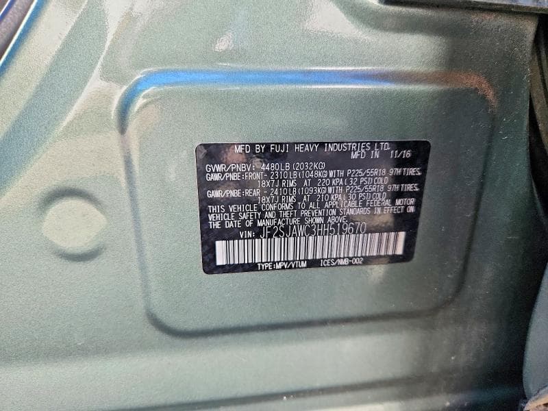 2017 SUBARU FORESTER 2.5I TOURING 12