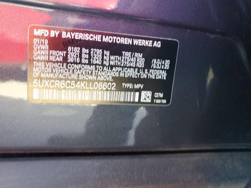2019 BMW X5 XDRIVE40I 12