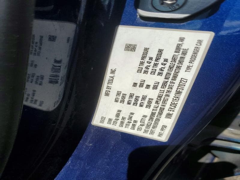 2022 TESLA MODEL 3 12