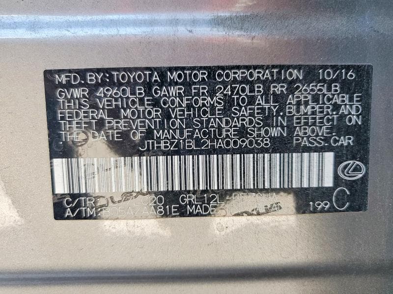 2017 LEXUS GS 350 BASE 12