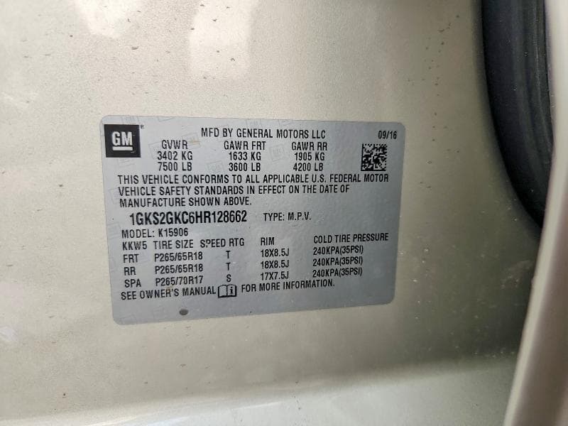 2017 GMC YUKON XL K1500 SLT 13