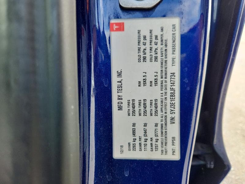 2018 TESLA MODEL 3 12