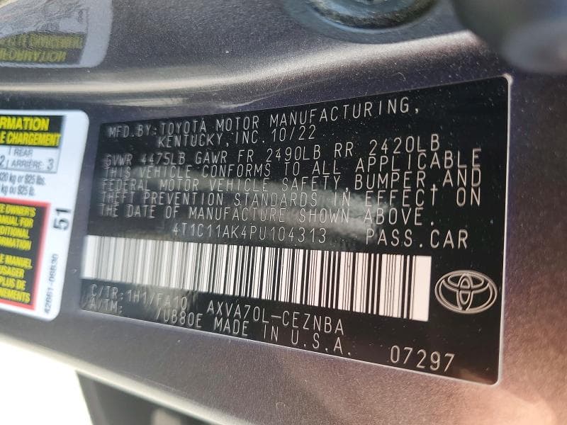 2023 TOYOTA CAMRY LE 12