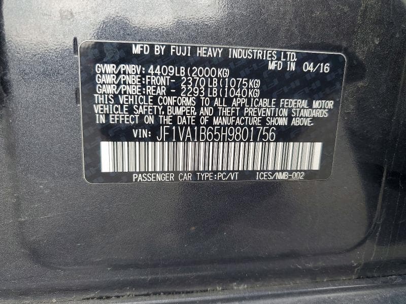 2017 SUBARU WRX 12