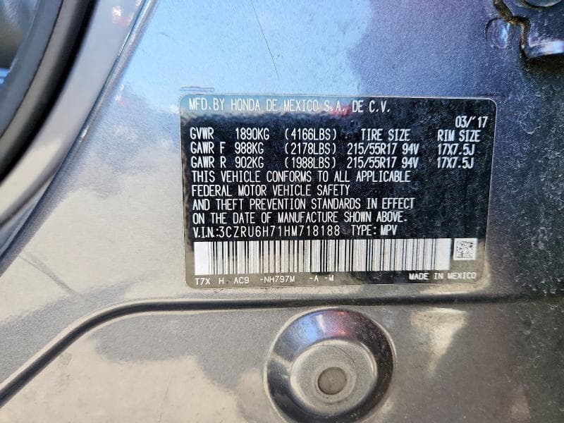 2017 HONDA HR-V EXL 12